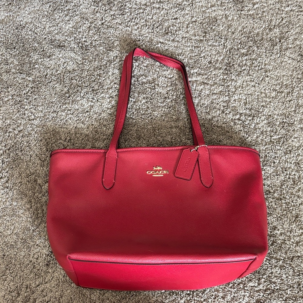 Coach Vibrant Red Tote Bag